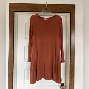 Piko 1988 burnt orange cotton dress.
